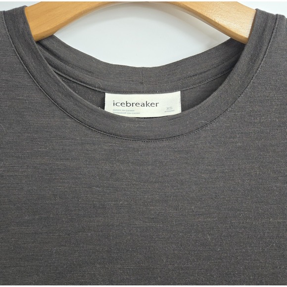 Icebreaker Dress XS Short Sleeve Back Slit Dress Cool Merino Wool Gray - Picture 3 of 11